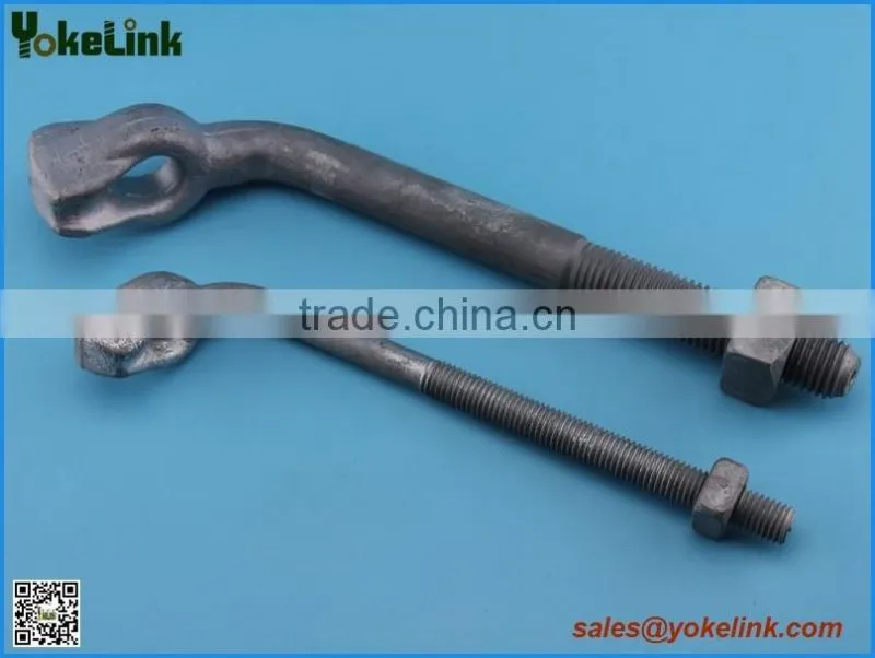 Carbon steel HDG Angle Thimbleye bolt