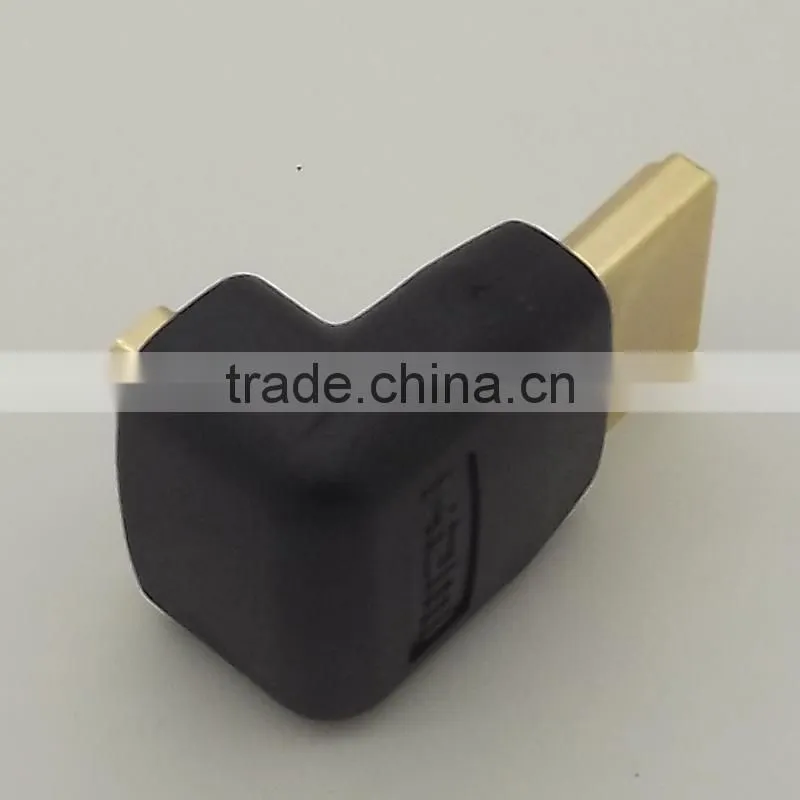 hdmi Female to male adapter,HDMI/F to HDMI/M with golden plate,90 degrees HDMI adapter