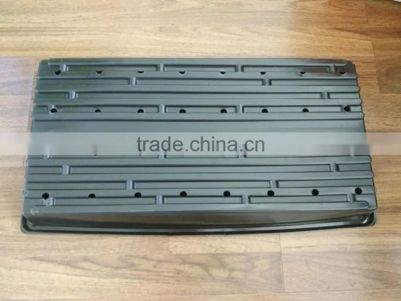 1020 trays black plastic large hydroponic fodder tray for wheat grass with holes