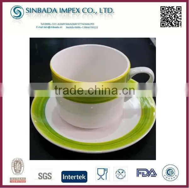 Ceramic Unique Shape Coffee Cup And Saucer