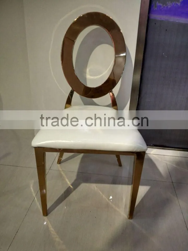 Stainless steel Rose gold Cross round back wedding throne chair