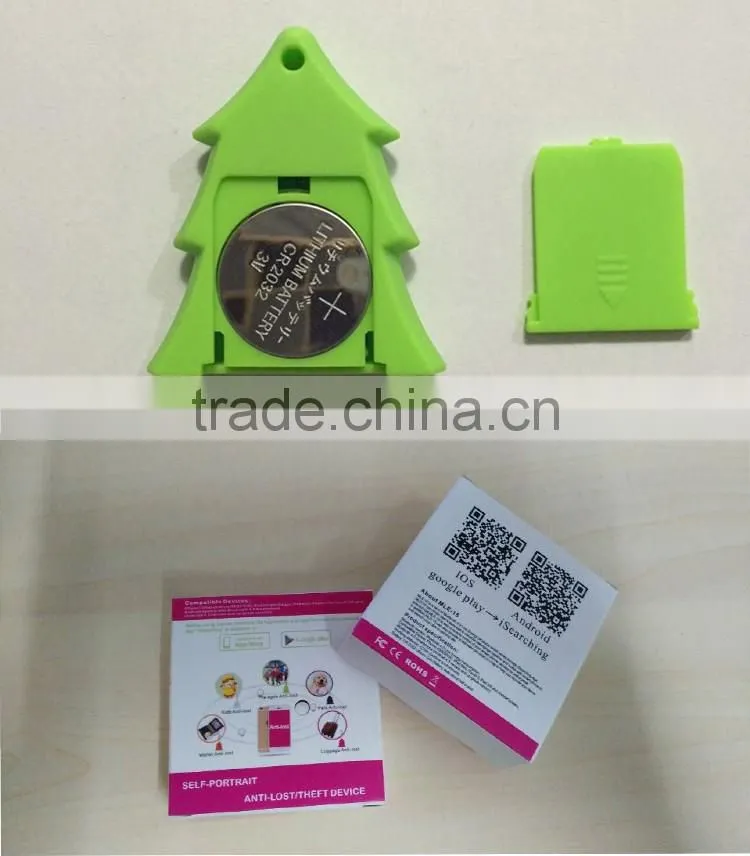 2016 new rgknse Christmas tree Gift Triangle Bluetooth Key Finder, Advertising Anti lost Alarm for Pets Kids Wallets IOS and And