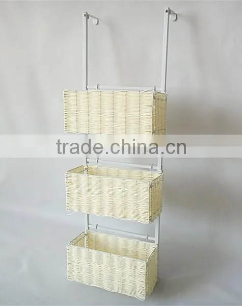 Upton Home Burnet White Over-the-Door 3-tier storage basket set