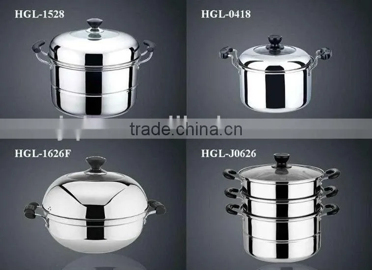 New design large stainless steel steamer pot cooking pot