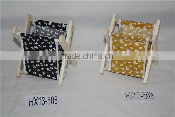 Natural X Style Wood Frame Foldable Magazine Rack
