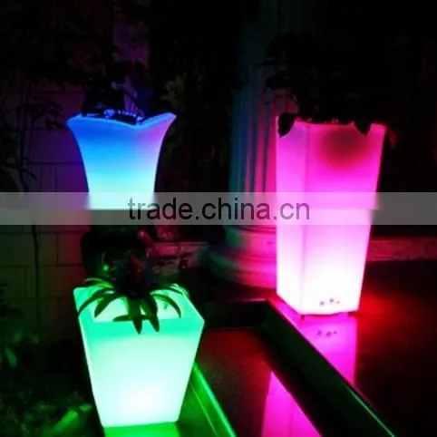 LED large and tall flower pots /led cheap plastic tall plastic flower pots glowing flower pot
