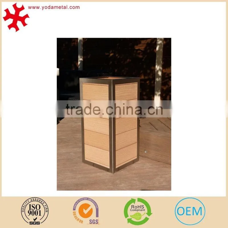 Outdoor garden plant pot tall squre stainless steel frame with GRP panels