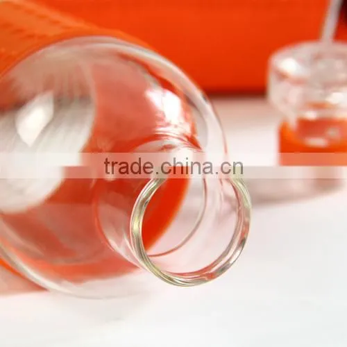 wholesale clear glass storage bottle with metal lid