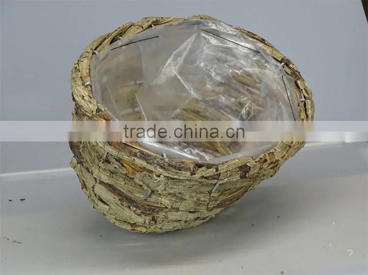 Natural rattan flower basket oval pot planting