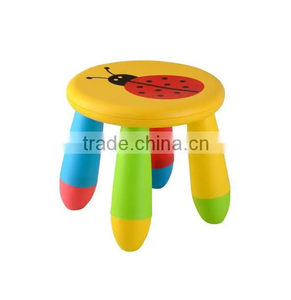 Easy fold round plastic cartoon bee foot stool for children