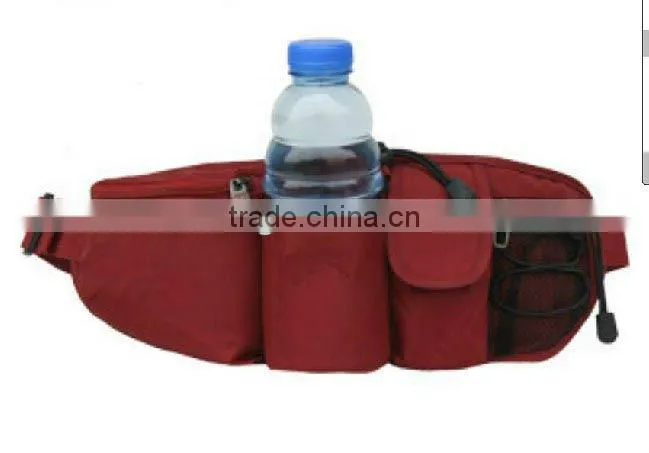Black Nylon Waist Outdoor Bottle Bag