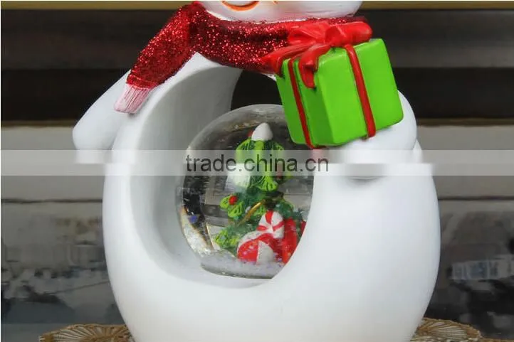 Polyresin Christmas Snow globe Snowman Snow globe with Music Box