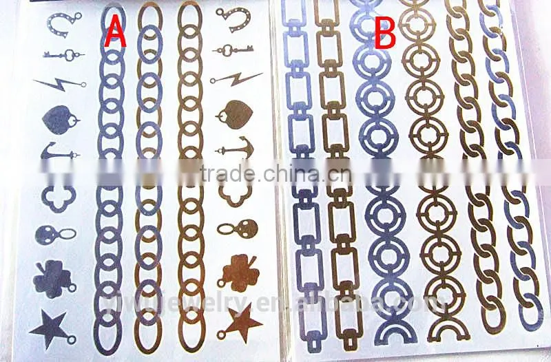 T002-006 Metallic Gold Removal Wholesaler Temporary Tattoo Design Male