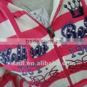 Zipper-Up Ladies Pink stripe Hoody