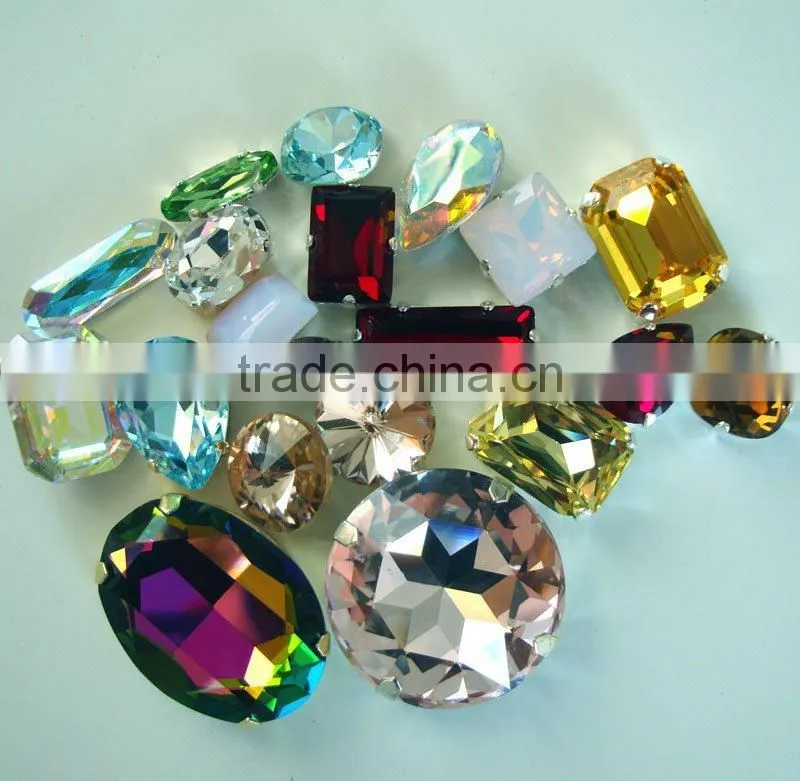 DZ-3017 fashion point back light siam horse eye crystal beads for dress from china supplier