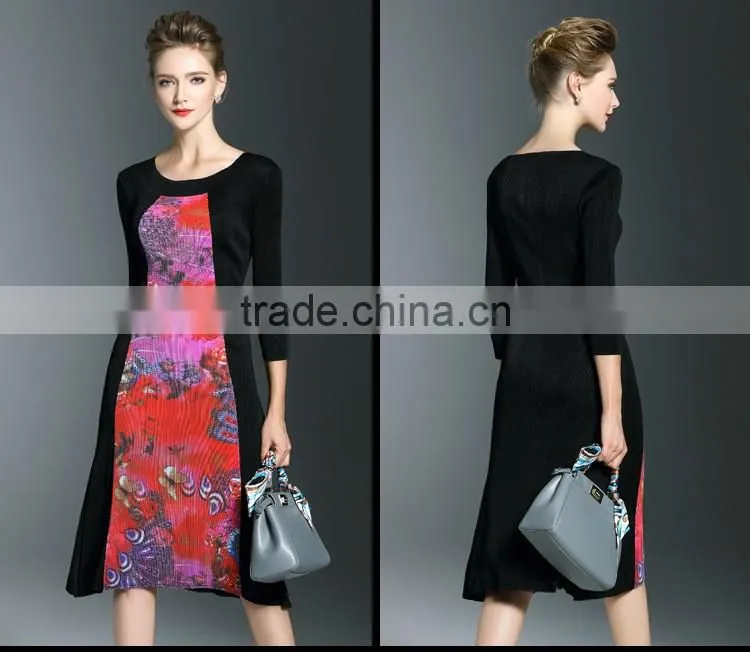 Hot design wholesale women pleated tie dye maxi dress
