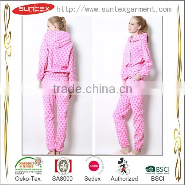 2014 New Arrival 100% Polyester Microfleece Ladies Sleepwear