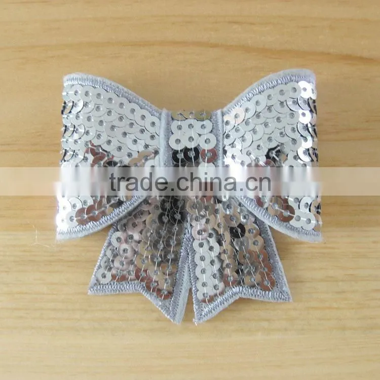 Wholesale trade kids headwear apparel accessories Computer embroidery flash bead piece big bowknot 10 colour hair accessories