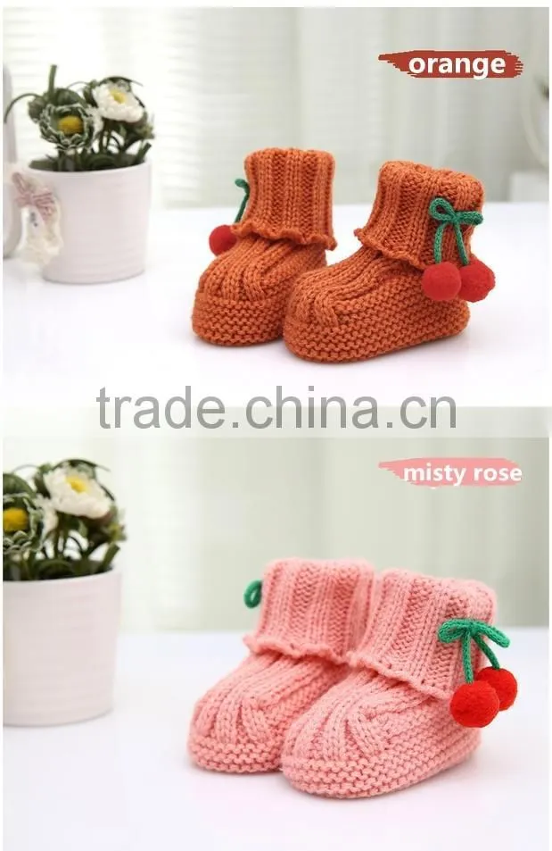 Baby infant girls cute crochet knitted crib shoes