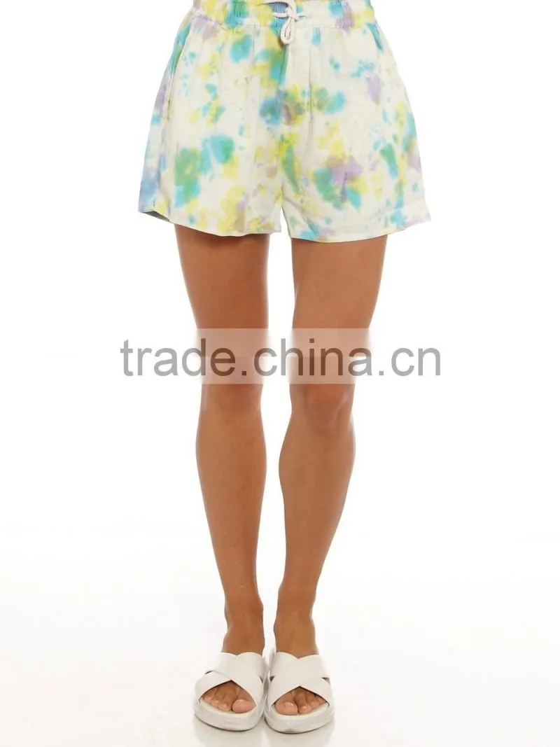 LLS014 2015 high end customized causal tartan style women chino shorts