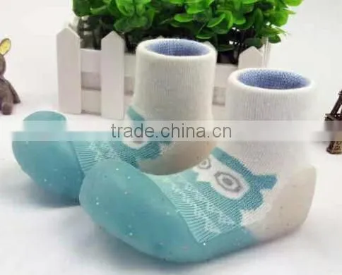Anti-slide TPR sole baby socks, cotton sock shoes for baby