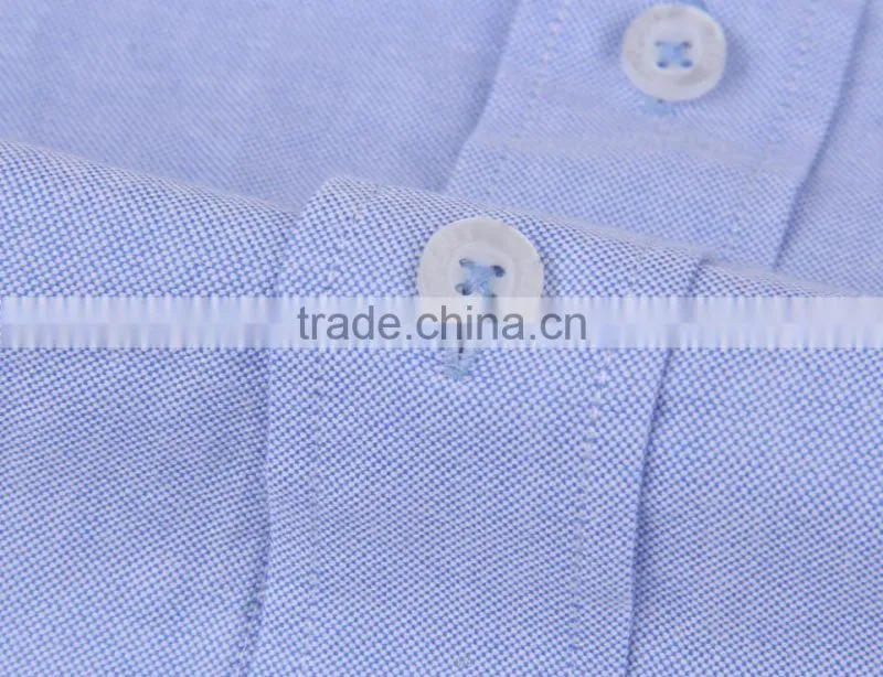 2017 new blue oxford men's long sleeve casual shirt wholesale