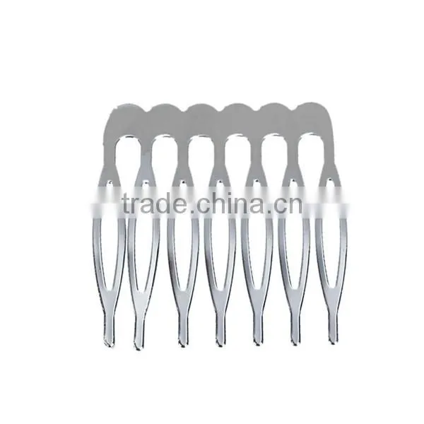 Iron Based Alloy Hair Clips Findings Rectangle Silver Tone 39mm x 37mm