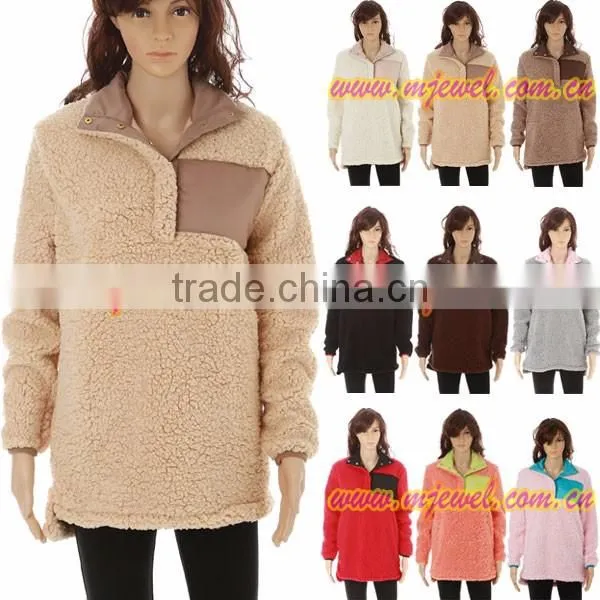 FACTORY wholesale monogrammed sherpa fleece pullover