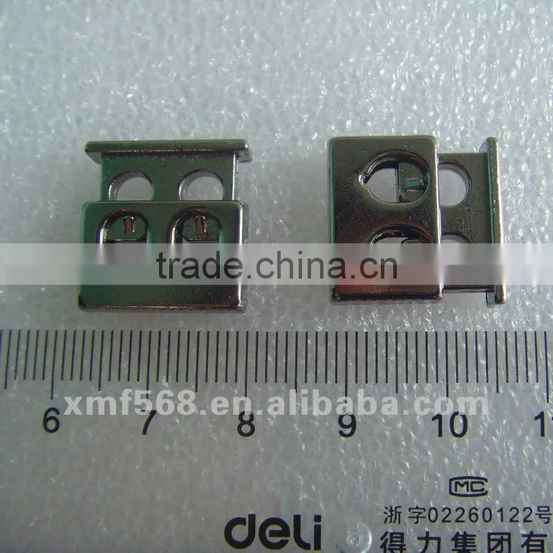 Double holes metal cord lock