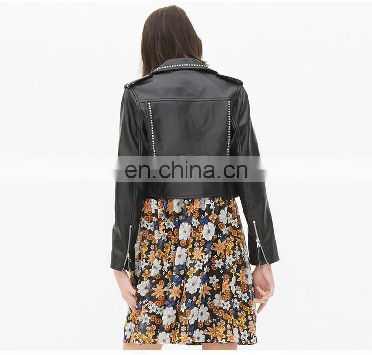 Genuine Cheap Ladies Leather Jacket For Girls Black Color Cool Style Fancy Leather Jacket