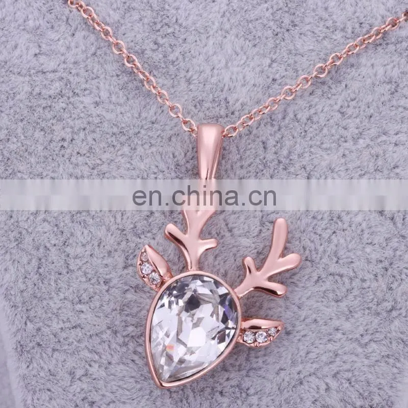 New arrival diamond rose gold plating necklace gift colar