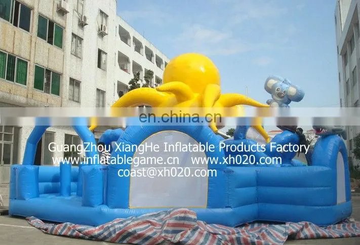 2013 Hot sale commercial grade PVC Tarpaulin brand new OB043 inflatable octopus bouncer in stock