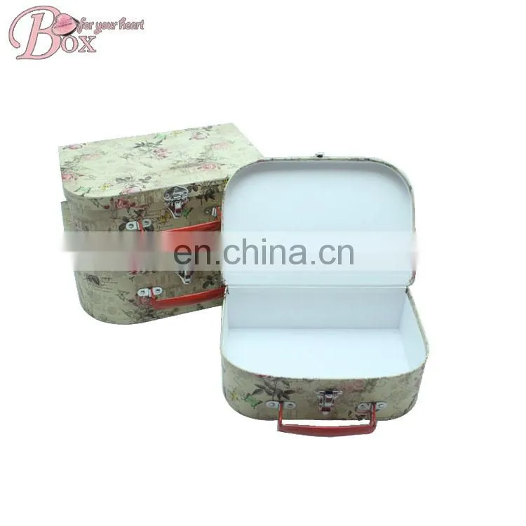 Home Recycle Paper Flower Cardboard Suitcase Box