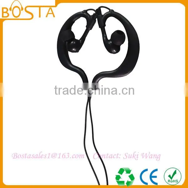 Popular professional music mobile phone accessory fancy fashion black wired earphones