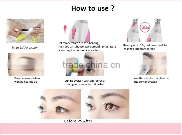 eyecurl heated eyelashes curler with brush