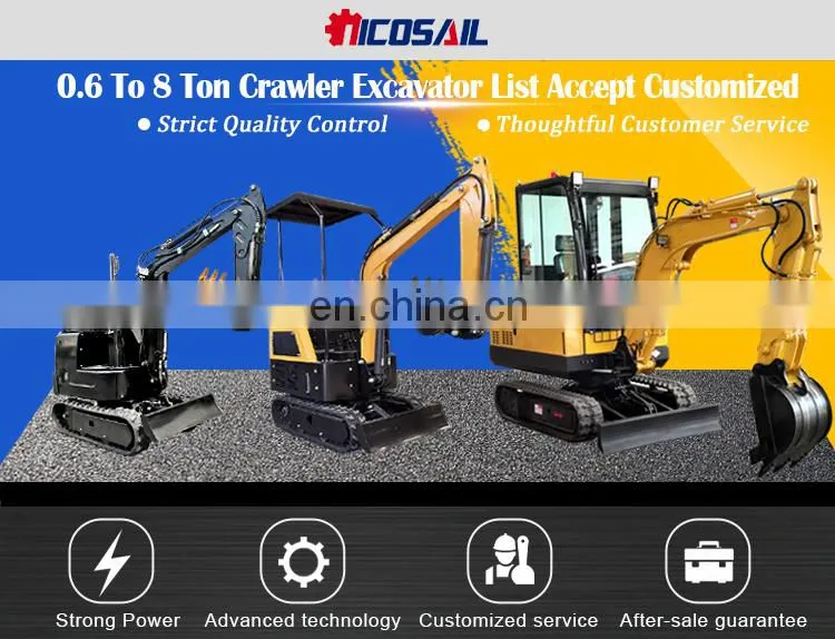 1 Ton to 3 Ton Low-Consumption China Cheap Mini Excavator Small Excavator Attachments For Sale