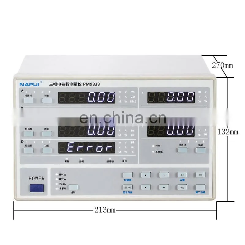 Harmonic type 3 phase power analyzer