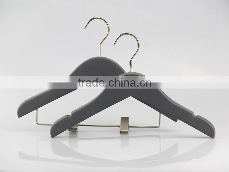 IMY-170 gray wooden children top hangers for cloth