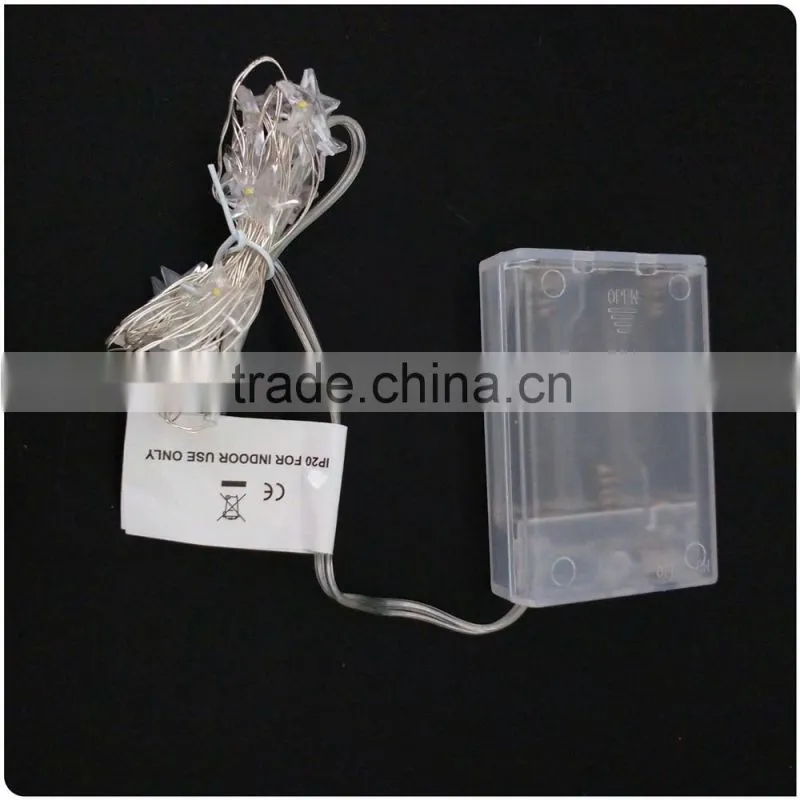 battery operated warm white copper wire with little stars mini led christmas lights