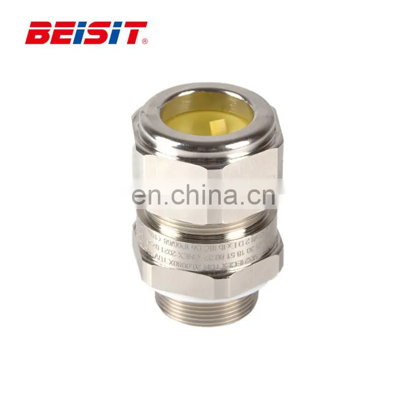 Single sealed brass nickel-plated waterproof cable crimp porous cable connector for industrial chassis