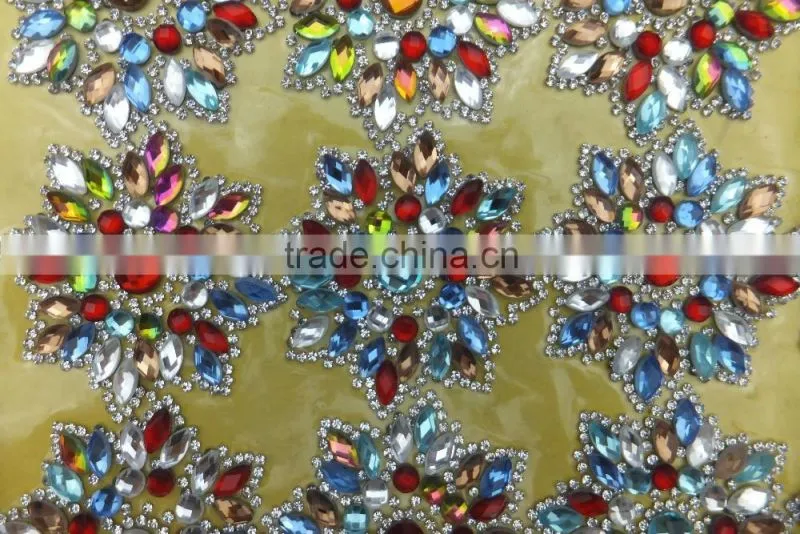 Multicolor Flower Shape Glass Stone Sheet