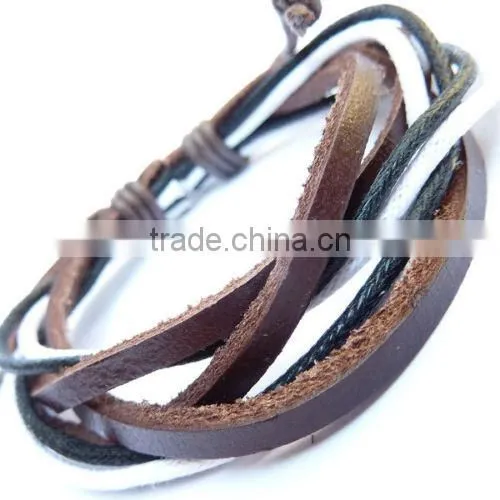 Classic Men genuine leather wristband bracelet