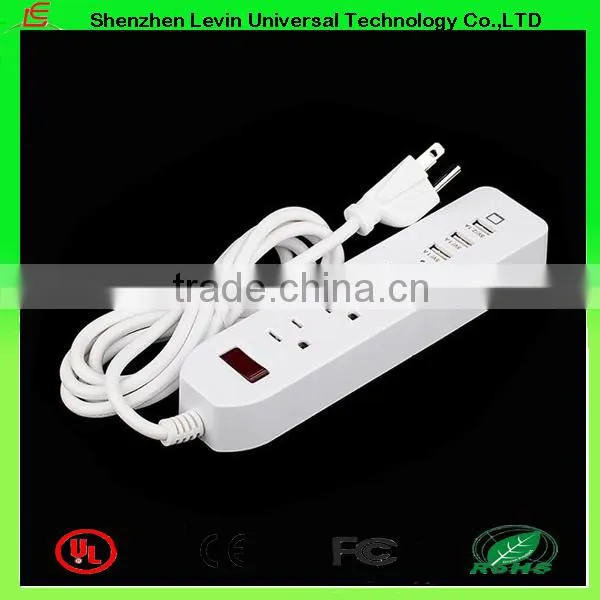CE Cheap Extension Power Plug 6 Gang Multi USA Extension Socket USB