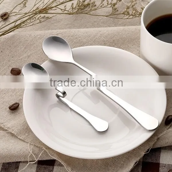 Hanging stainless steel coffee twisted spoon