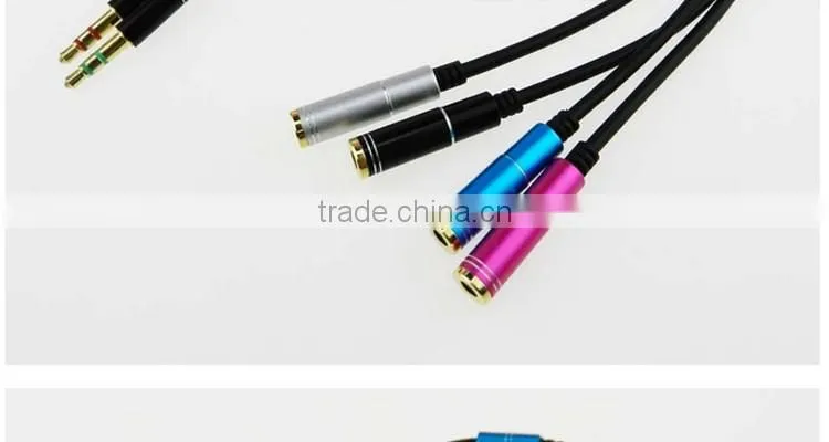 2016 trending products High Quality 3.5mm Y Splitter Audio Cable 1 female to 2 male AUX Cable bulk buy from china