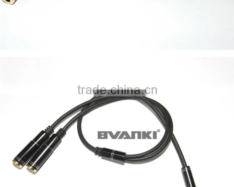 2016 top selling products in alibaba 3.5mm aux cable 1 Male to 2 feMale Stereo Aux Audio Cable for iphone 6 free samples