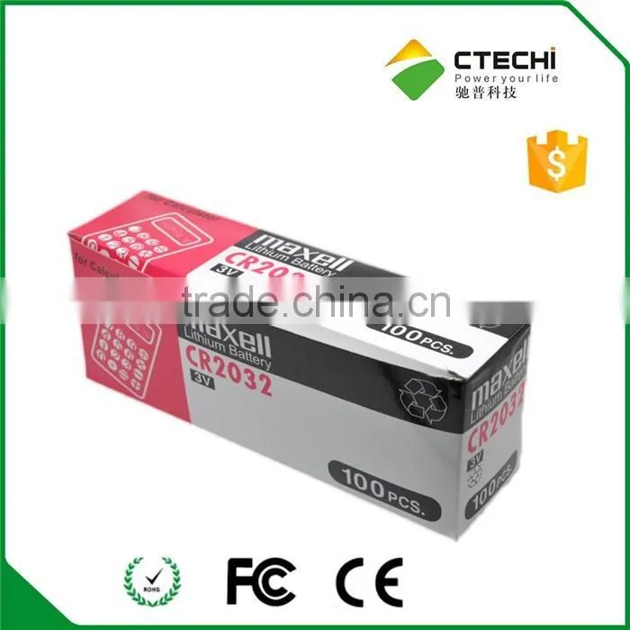 maxell cr2032 3V lithium battery with solder tabs