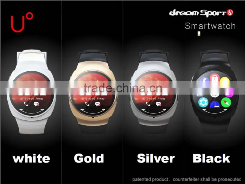 2015 New Style Bluetooth Round Shape Android & IOS Shenzhen Smart watch