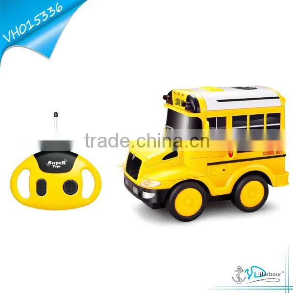 Hot Yellow RC School Bus Toy with Music and Light for kids