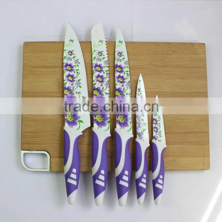 Fashion coating kitchen knife set